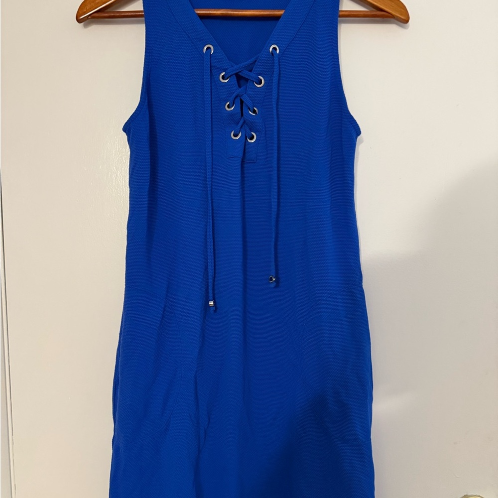 Tommy Bahama Blue Lace-Up Dress